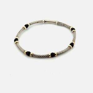 David Yurman Silver and Gold Cable Bracelet